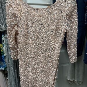 Adrianna Papell Pink Sequin Dress
